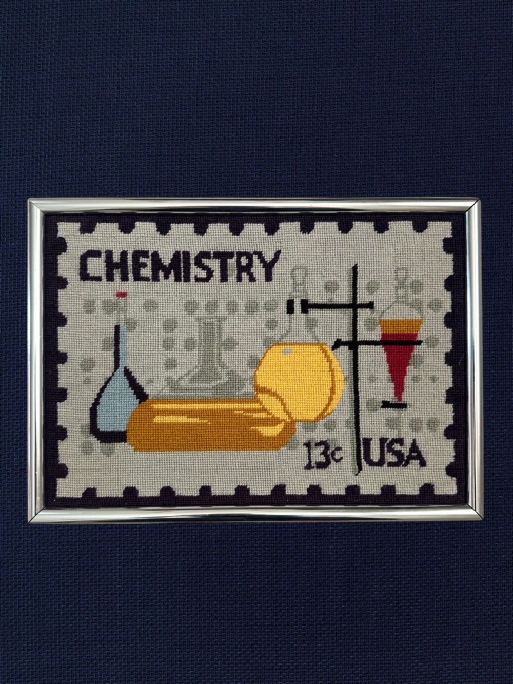 Vintage Chemistry Needlepoint Wall Art - Multicolor